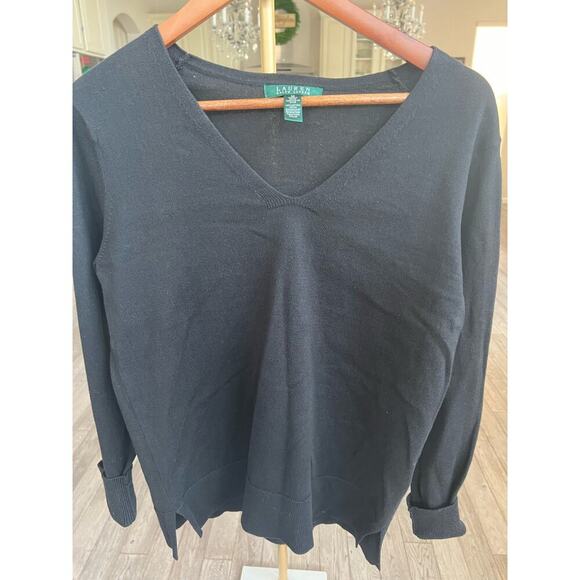 Lauren Ralph Lauren 100% cotton V Neck Sweater size M - Picture 1 of 5
